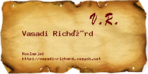 Vasadi Richárd névjegykártya